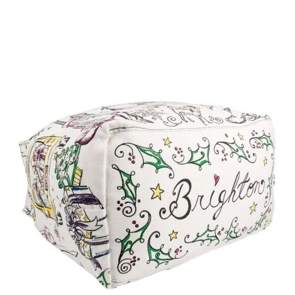 Brighton Happy Holidays Christmas Themed Canvas Tote Bag NWOT 15"x12"x7.5" Ltd - Picture 4 of 4